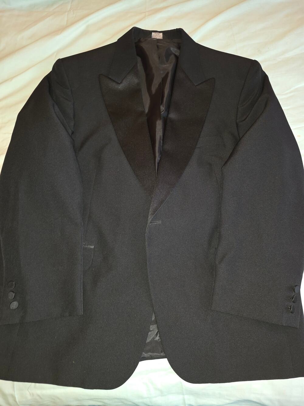 Formalwear International FWI Men's Black Tuxedo Jacket Blazer 46R Vintage Y2K